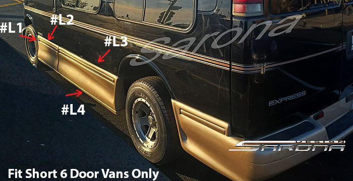 Custom Chevy Express Van  Short Wheel Base Side Skirts (1996 - 2024) - $1690.00 (Part #CH-029-SS)
